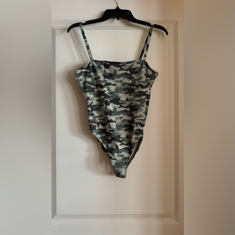 Womens bodysuit swimsuit spiritual gangster camo